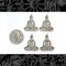 Antiqued Silver Plated Brass Buddha Charm-Pendants - Set of Four - S-C46